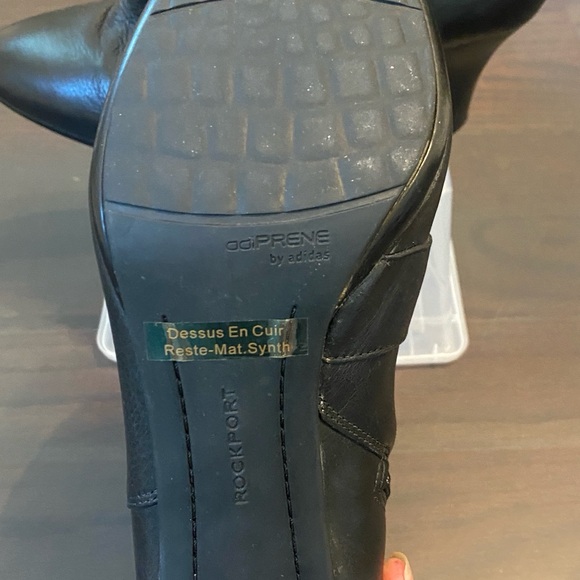 Rockport Adiprene By Adidas Black Leather Booties 2 3/4Heel Size 10 - Picture 5 of 6